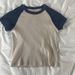 brandy melville baseball baby tee